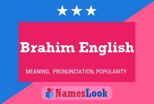 Affiche de nom Brahim English