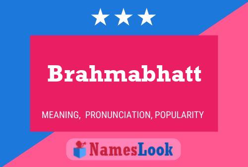 Affiche de nom Brahmabhatt