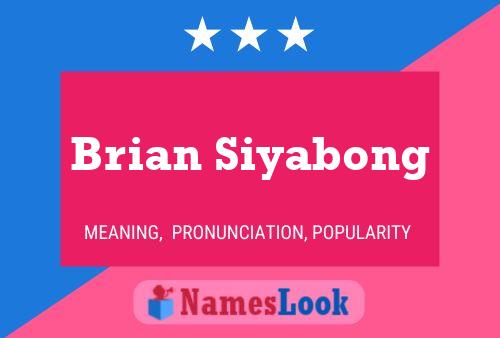 Affiche de nom Brian Siyabong