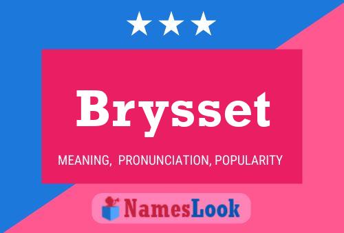 Affiche de nom Brysset