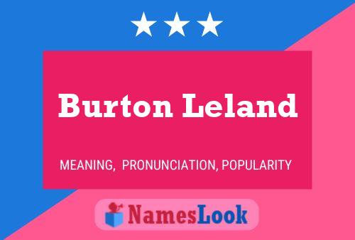 Affiche de nom Burton Leland