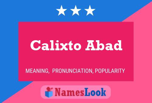 Affiche de nom Calixto Abad