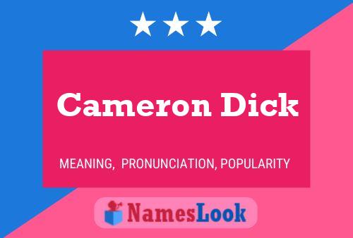 Affiche de nom Cameron Dick