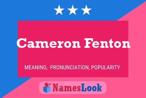 Affiche de nom Cameron Fenton