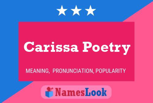 Affiche de nom Carissa Poetry