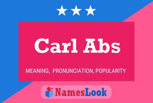 Affiche de nom Carl Abs