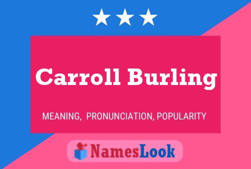 Affiche de nom Carroll Burling