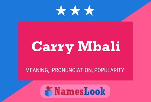 Affiche de nom Carry Mbali