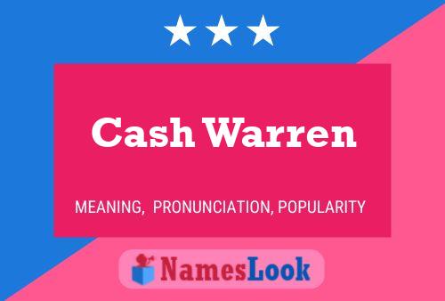 Affiche de nom Cash Warren