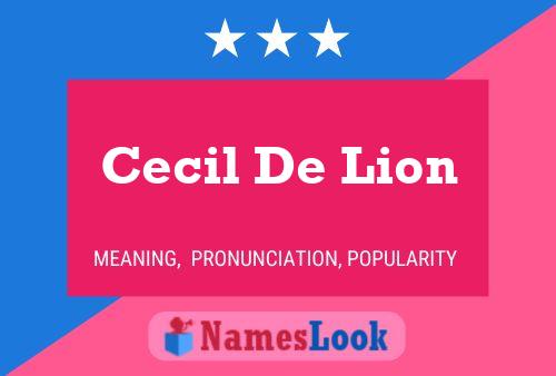 Affiche de nom Cecil De Lion