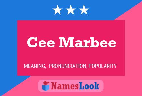 Affiche de nom Cee Marbee