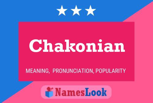 Affiche de nom Chakonian