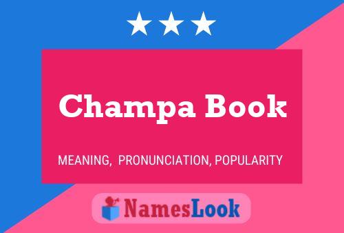 Affiche de nom Champa Book