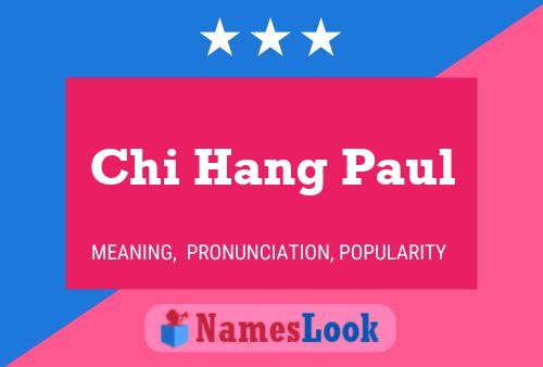 Affiche de nom Chi Hang Paul