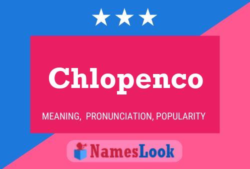 Affiche de nom Chlopenco