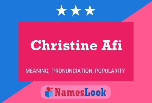 Affiche de nom Christine Afi