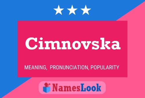 Affiche de nom Cimnovska