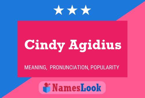 Affiche de nom Cindy Agidius