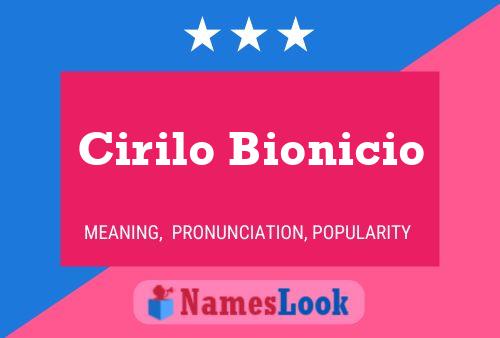 Affiche de nom Cirilo Bionicio