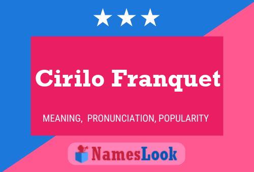 Affiche de nom Cirilo Franquet