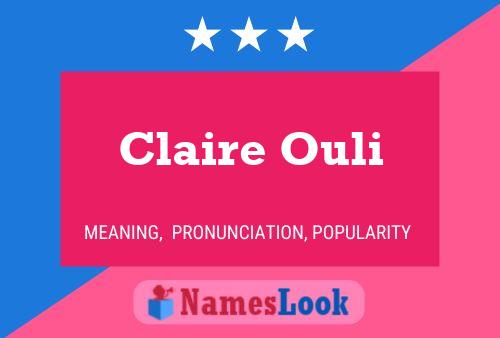 Affiche de nom Claire Ouli