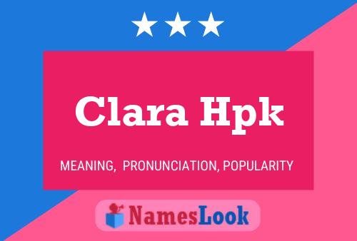 Affiche de nom Clara Hpk