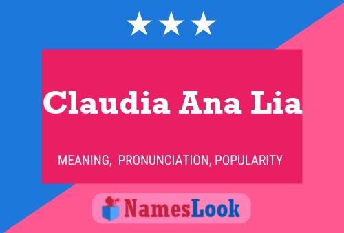 Affiche de nom Claudia Ana Lia