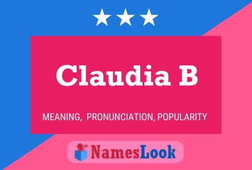 Affiche de nom Claudia B