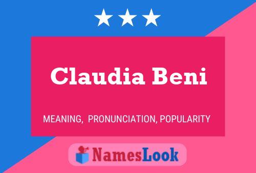 Affiche de nom Claudia Beni