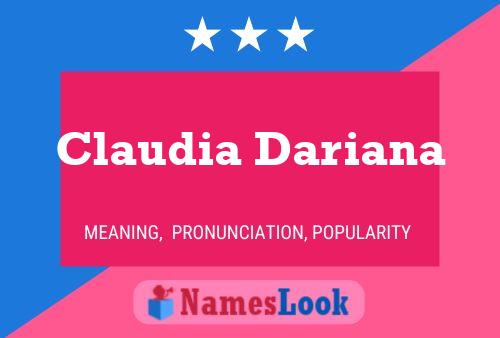 Affiche de nom Claudia Dariana