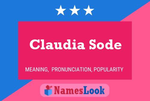 Affiche de nom Claudia Sode