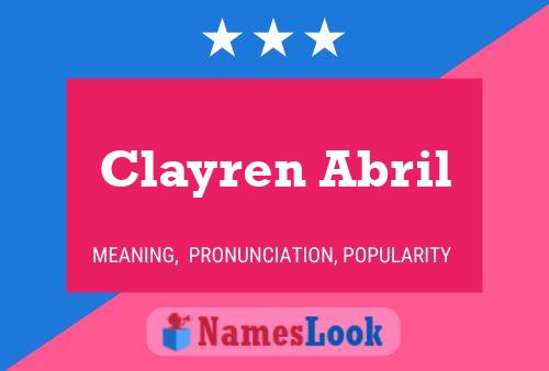 Affiche de nom Clayren Abril