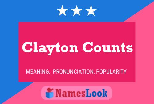 Affiche de nom Clayton Counts