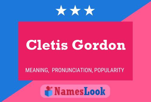 Affiche de nom Cletis Gordon