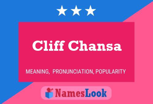 Affiche de nom Cliff Chansa