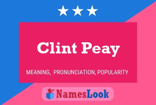 Affiche de nom Clint Peay