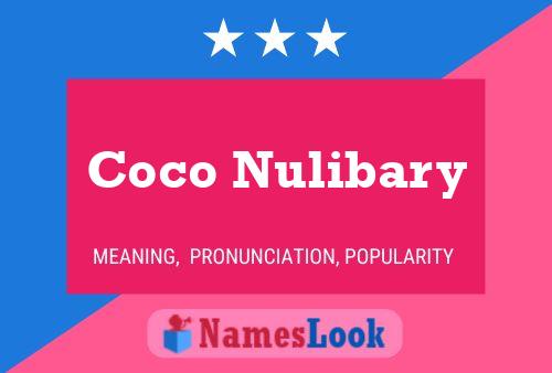 Affiche de nom Coco Nulibary