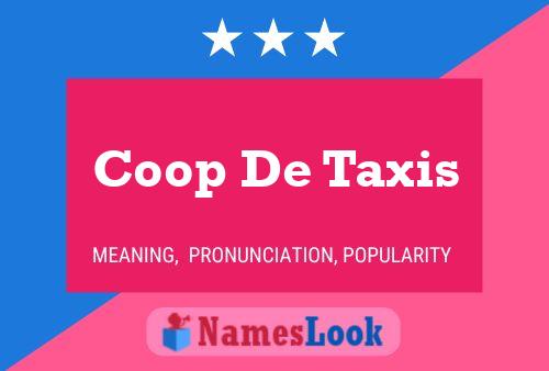 Affiche de nom Coop De Taxis