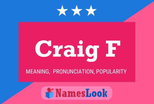 Affiche de nom Craig F