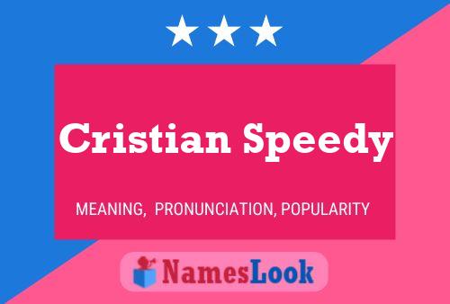 Affiche de nom Cristian Speedy