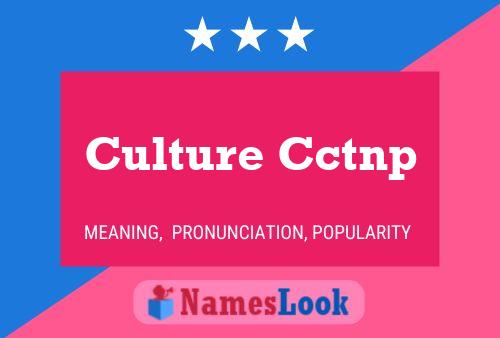 Affiche de nom Culture Cctnp