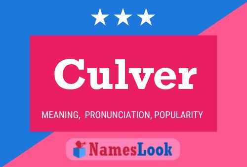 Affiche de nom Culver