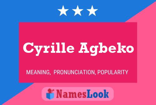 Affiche de nom Cyrille Agbeko