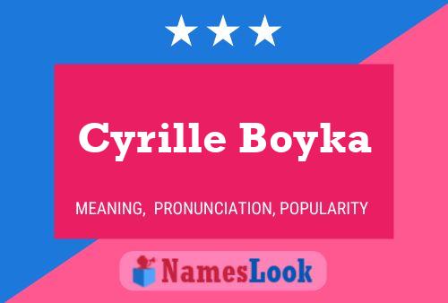 Affiche de nom Cyrille Boyka