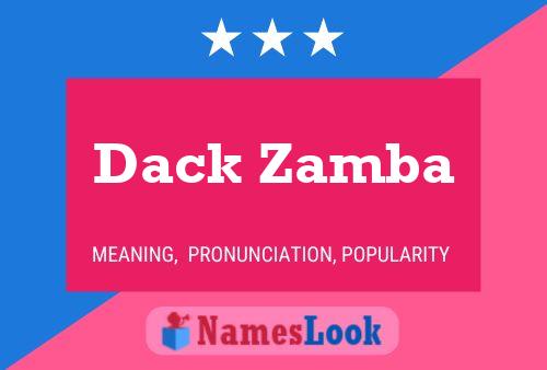 Affiche de nom Dack Zamba