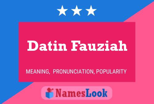 Affiche de nom Datin Fauziah