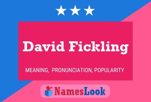 Affiche de nom David Fickling