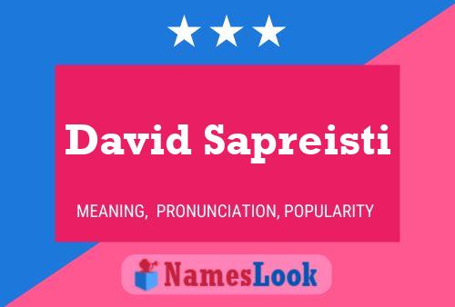 Affiche de nom David Sapreisti