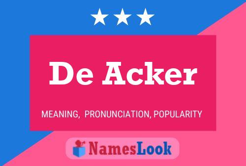 Affiche de nom De Acker