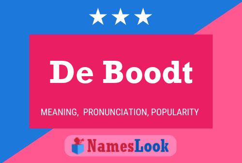 Affiche de nom De Boodt